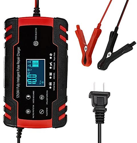 Car Battery Charger,Car Battery Charger Mains Full Automatic Car Battery Charger 12V 2A 24V 4A Intelligent Fast Power Charging Wet Dry Acid Digital Display(12V 8A 24V 4A)