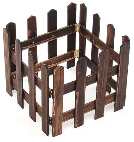 Wuyangcun Staccionata in legno per albero di Natale, decorazione per albero di Natale, in miniatura, 119,5 cm di lunghezza x 30,5 cm di altezza (caffè)