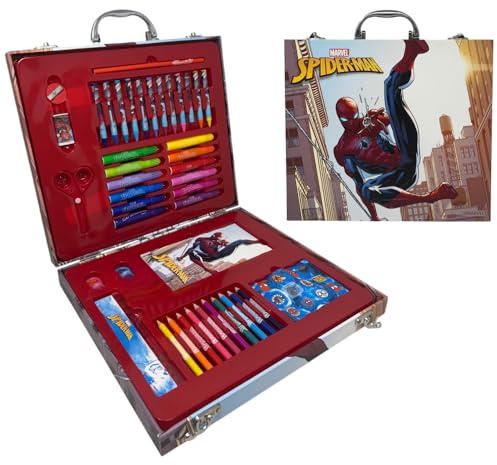 Valigetta colori Spiderman Marvel scatola per bambini completa di colori articoli di cancelleria stickers