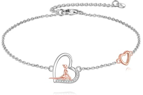 YFN Yoga Armband 925 Sterling Silber Yogatrainer Armband Sport Schmuck Geschenk für Damen Sportler