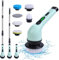 Brosse DE Nettoyage ÉLECTrique Rotative, Brosse DE Salle DE Bain Réglable AVEC 9 Têtes DE Nettoyage, DE DE Douche à Double Vinessese étanche IPX6 AVEC BRAS (6 tête de brosse remplaçable)