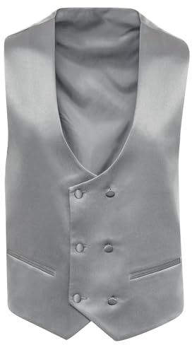 Evoga Gilet panciotto uomo sartoriale slim fit doppiopetto in raso