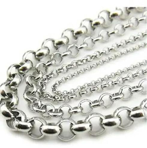 Lote de 5 Metros de Cadenas de Cable Rolo de Acero Inoxidable, Accesorios para Hacer Joyas DIY, 8 mm