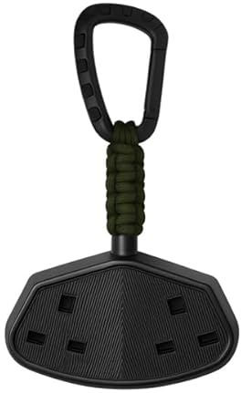 Double Socket Tester Holder with Paracord and Carabiner Clip, Multi-Colour, for Electricians and Engineers (Dark Green)