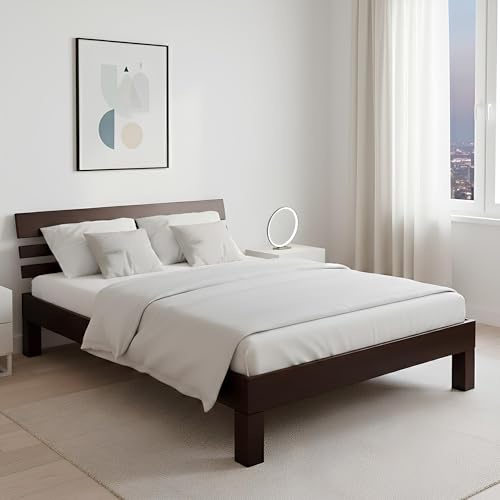 Krok Wood Massivholzbett Julia in Buche, Farbe Dunkle Walnuss (90 x 200 cm)