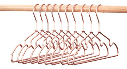 Koobay Non Slip 32CM Gold Copper Light Wire Children Clothes Suit Coat Metal Hanger (30)