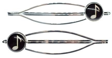 Miniblings Achtelnote 2er Set Haarspangen Cabochon Note Noten Musik Klavier Chor - Handmade Modeschmuck I Haarschmuck Haarclips Haarklammern