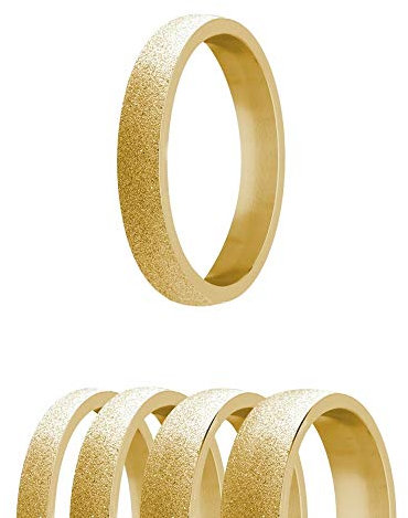 Treuheld Ring - Edelstahl - 4 Breiten - Diamant - Gold [43.] - Breite: 5mm - Ringgröße: 55