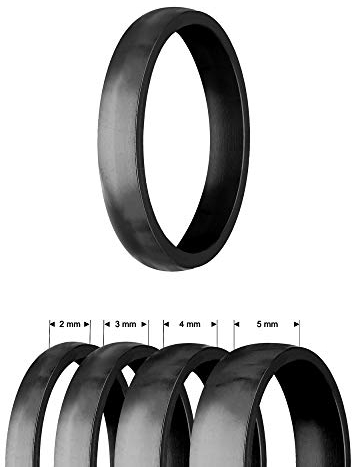 Treuheld® | Ring aus Edelstahl | Schwarz | Ringgröße 54 | Breite 4mm | Damen & Herren | Matt/Frosted | Freundschaftsring Verlobungsring Ehering