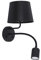 Licht-Erlebnisse Wandlampe mit LED Lesearm Stoff Metall schwarz Doppel-Schalter Leselicht für Schlafzimmer Wohnzimmer E27 & GU10 Wandleuchte Innen verstellbar