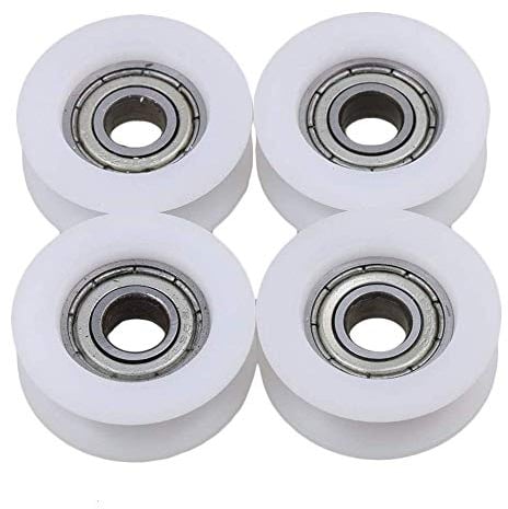 4 Stück Runde Rillenrolle Nylon U-Rillenrolle Laufrolle Kugellager (6 * 21 * 7mm (4 Pcs))