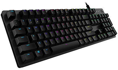 Logitech G512 SE (Versione Straniera) Tastiera Gaming Meccanica, Tasti Retroilluminati LIGHTSYNC RGB, Switch Meccanici GX Blue, Alluminio Aeronautico, Tasti FProgrammabili, Passthrough USB, Nero