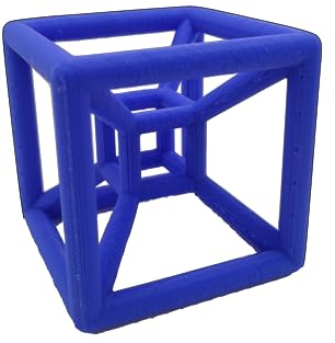 Hypercube – 3D-Druck Tesseract (blau)