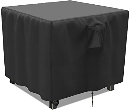 Fenghome Fire Pit Cover,Firepit Covers with Drawstring handle 95x95x55cm | 420D,Square, Air Vents,Drawstring,Padded Handle, Bottom Buckles,Permeable,Dustproof, Waterproof, Easy to Clean,UV Protection