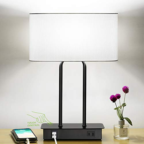 Bedside Touch Control Table Lamp, 3 Way Dimmable Modern Nightstand Lamp