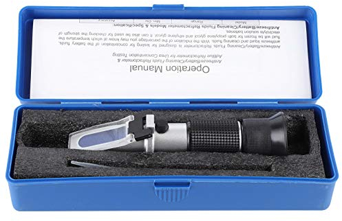 EBTOOLS Frostschutz-Refraktometer, 4-in-1-Frostschutz-Refraktometer für Kraftfahrzeuge Gefrierpunkt-Temperaturprüfgerät aus Ethylenglykol-Aluminiumlegierung für Kfz-Kühlflüssigkeit