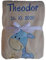 Wuff-Dogsworld Babydecke viele Farben & Motive mit Namen/Geburtsdatum Bestickt Geschenk Baby (beige Giraffe blau)
