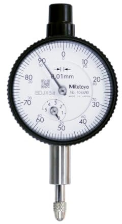 Mitutoyo Messuhr, flacher Abschlussdeckel, ISO Ausführung, 5 mm, 0,01 mm | 0,01 mm, stoßgeschützt, sichere Ablesung, flacher Rückdeckel