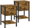 Yaheetech Bedside Table Set of 2, Industrial Side Table with 2 Drawers and Open Compartment,Bedside Cabinet Nightstand Storage Unit for Living Room/Bedroom/Office, 40 x 40 x 61 cm,Rustic Brown