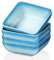 LOVECASA Tafelservice, 4er Set quadratische Schalen aus Steinzeug, Müslischalen, Suppenschalen, Dessertschale, Schüssel Set für 4 Personen, 800ML, Himmelblau