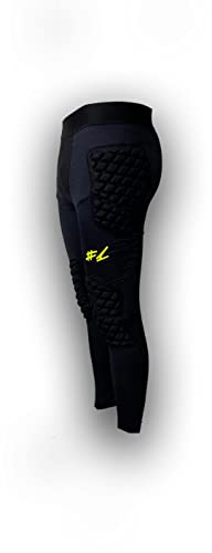 #1 Hashtag One Lange Torwarthose Herren für Torhüter, Torwart Kompressionshose gepolstert mit Hüftschutz & Knieschutz Gr. XXS-XL (S)