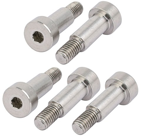 Ruilogod 304 Edelstahl Shex Sockel Schulterbolzen 10mm Schulter Dia 20mm Schulterlänge M8 Thread 5 stücke
