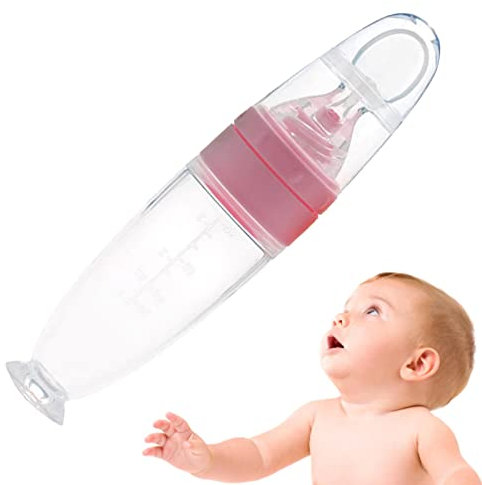 Jomewory Cucchiaio per Alimenti per Bambini - Biberon Cucchiaio per Bambini,Cucchiaio per biberon in Silicone per l'erogazione e l'alimentazione dei, Alimentatore per spremere l'erogazione