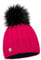 ELIMELI Mütze Damen Winter warme Strickmütze Wollmütze mit Kaschmir Wintermütze mit Kunstfell Bommel Slouch Strick Beanie Damen für Winter Bommelmütze Hergestellt in EU (Amaranth)