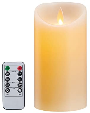 Koelaa LED Kerzen, Batteriebetrieben Kerzen, Flammenlose Kerze mit Fernbedienung und Timer, Elektrische Flackernde Batteriebetriebene Kerzen für Party Halloween Weihnachtsdekoration-7.5 * 12.5cm