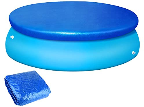 PLULON 6Ft Pool Cover Round Swimming Pool Cover, Round Pool Cover Dust Protector for Round Inflatable Family Pool, Blue