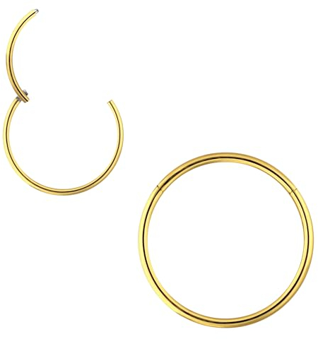 OTHER Piercing Nasenpiercing Septum Ohrpiercing Clicker Ring Titan Lippenring Segmentring Nostril Conch Daith Helix Rook Tragus Lobe Snug Body Piercing Schmuck Piercings Gold 1,2 x 10 mm