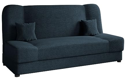 Mirjan24 Schlafsofa Jonas Cord, Sofa mit Bettkasten und Schlaffunktion, Bettsofa, Dauerschläfer-Sofa, Schlafcouch, Materialmix, Couch vom Hersteller, Wohnlandschaft (Poso 05)