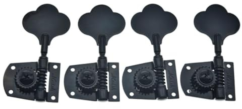 Cloverleaf Accordeurs de guitare basse pour gaucher 4 L - Mécaniques d'accordage de basse - Pour basses américaines standard/Highway One Series - Noir