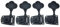 Cloverleaf Accordeurs de guitare basse pour gaucher 4 L - Mécaniques d'accordage de basse - Pour basses américaines standard/Highway One Series - Noir