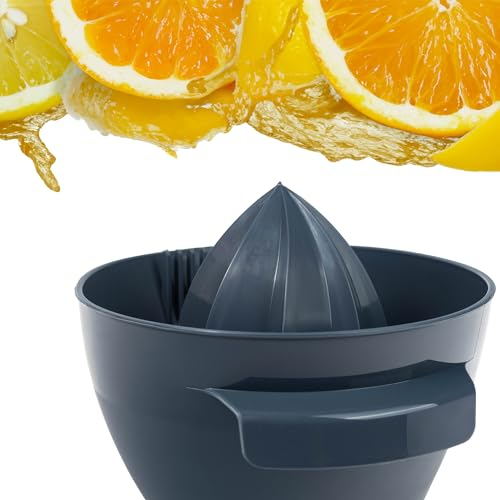 KADAX Presse-agrumes manuel en plastique, presse-agrumes, presse-agrumes d'orange robuste, presse ovale pour fruits, presse manuelle universelle, presse à fruits (gris foncé)