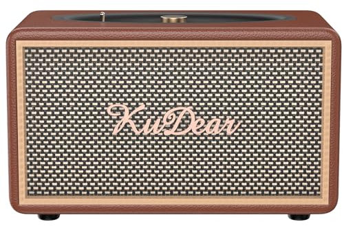 Tuilock Wireless Bluetooth Speaker,Retro Wooden Bluetooth Speaker 5.2 Version - Powerful 40W Sound, 5000mAh Battery, Long-lasting Playback