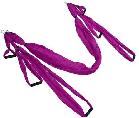 Versatile Yoga Swing Hammock, Anti Gravity Aerial Sling Indoor Outdoor Fitness, Strengthen Muscles Adjustable Length Design (Purple)