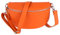 MIRROSI® Bauchtasche Damen, Made in Italy, Echtleder Umhängetasche Echtes Leder, Brusttasche, Crossbody Bag aus Echtem Leder, in 3 Größen erhältlich (Orange Silberner Reißverschluss) (Gr.L)