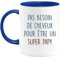 quotedazur - Mug Cadeau Papy - Pas Besoin De Cheveux Pour Être Un Super Papy - Tasse Cadeau Fêtes des Grand-Pères Humour Anniversaire Pépé - Bleu/Céramique