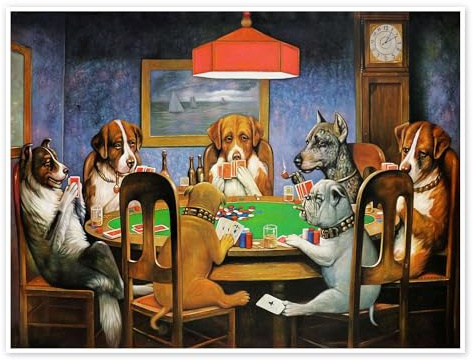 A Friend in Need (Dogs Playing Poker), 1903 Poster | 40 x 30 cm von Cassius Marcellus Coolidge Wandbilder Wanddeko