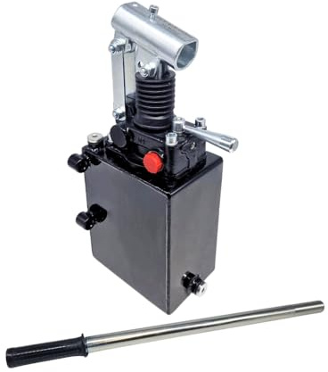 Flowfit Hydraulic Double Acting Handpump 45cc, for Double Acting Cylinder. Assembled with a Tank. 600mm Handlever Included (2 litre/with Relief Valve)