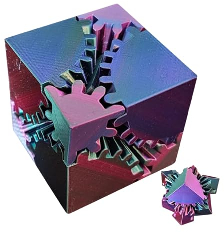 Printed Gear Cube Fidget Toys, Gedruckte Zahnrad Würfel Fidget Cubes, Antistress Cube Fidget Spinner, Lustige Fidget Cubes Würfel Spielzeug
