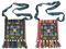 ZGDEIWGF 2 Stück Quasten-Canvas-Tasche, Bestickte Tasche, Bestickte Leinentasche, Perlen-Umhängetasche, Umhängetasche, Quadratische Tragetasche, Muster-Sling-Quastentasche