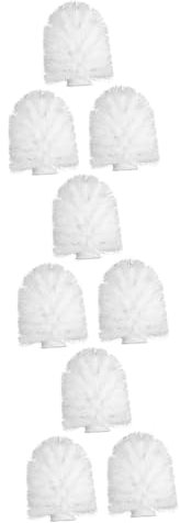 Healeved 9 Pièces Accessoires De Tête De Brosse De Remplacement Fournitures De Nettoyage Ménager Casseroles Têtes De Brosse À Récurer Tête De Brosse Debout Brosse en Plastique