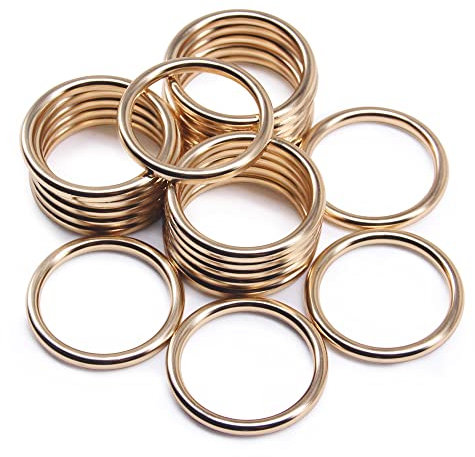 Jamsinmu Metallring Robuste O-Ringe Mehrzweck für Heimwerker-Zubehör, Gürtel und Hundeleinen Bastelzubehör Gold 35mm