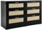 Generisch Grande Commode en rotin - Armoire TV Vintage - Buffet avec 6 tiroirs - pour Chambre à Coucher, Salon, entrée - 120 x 40 x 77 cm - Noir