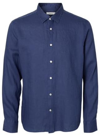 SELECTED HOMME Male Hemd 100% Leinen | Shirt