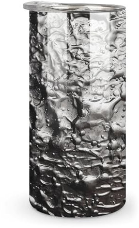 Helicopter Cup Insulated Coffee Cups Stainless Thermos Cup Vertical Cup Stanley Cup Tea Cup Sealed Drinking Lid Silver Texture Printed Mugs For Office And Home 10 OZ