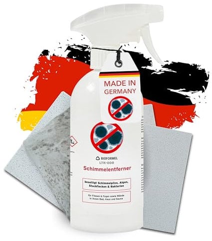 BIODELTA Schimmelentferner Spray - effektive Schimmelbekämpfung für Fliesen, Fugen, Wände, Bad & Sauna | entfernt Algen, Stockflecken & Bakterien - Anti Schimmel Spray für Haushalt (500ml)