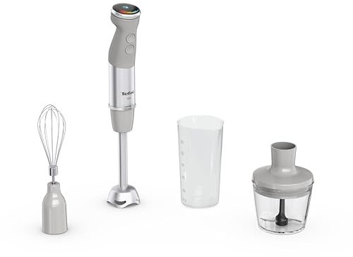 Tefal Quickchef+ Stabmixer, Powelix-Klingentechnologie, 20 Geschwindigkeitsstufen, Turbomodus, kompaktes Design, Schneebesenaufsatz, 800 ml-Dosierbecher, Silence-Modus, Softgrip-Griff, HB673B30